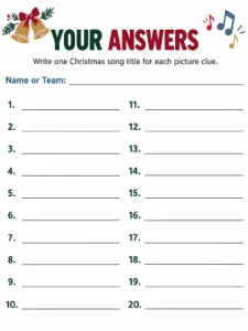 Free Printable Guess the Christmas Song Game Screenshot 03