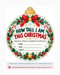 Free Printable How Tall I Am Christmas Ornament Screenshot 01