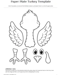 Free Printable Paper Plate Turkey Template Screenshot 01