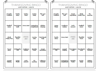 Free Printable Thanksgiving Bingo for Adults Screenshot 02