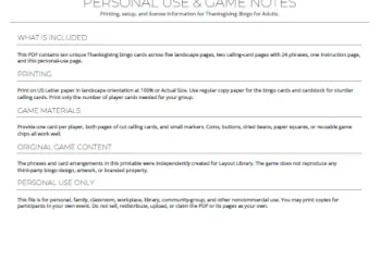 Free Printable Thanksgiving Bingo for Adults Screenshot 09