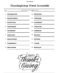 Free Printable Thanksgiving Word Scramble Screenshot 03