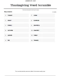 Free Printable Thanksgiving Word Scramble Screenshot 04