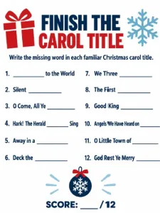 Free Printable Christmas Carol Games With Answers Screenshot 03