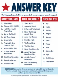 Free Printable Christmas Carol Games With Answers Screenshot 04