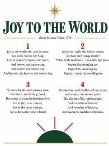 Joy to the World printable Christmas carol lyrics
