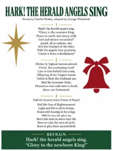 Hark the Herald Angels Sing printable Christmas carol lyrics